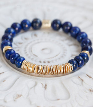 True Wisdom Bracelet - Lapis Lazuli  * Jewels of the Nile* Unisex TWIS-BU1 U