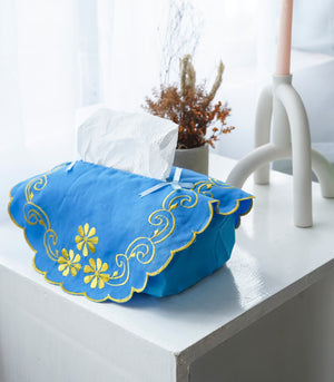Scalloped Floral Tissue Box Holder (Oval) - 10 variants