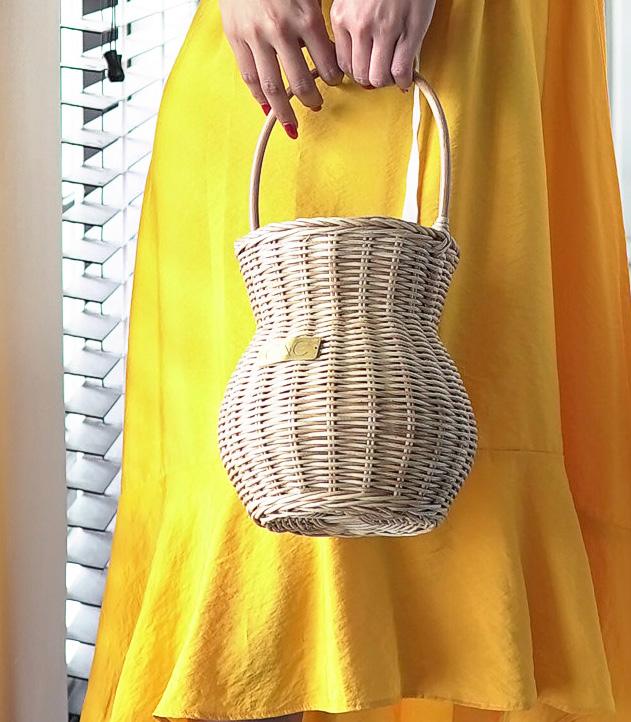 Celya Rattan Basket Bag - Natural