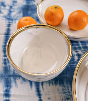 Ceramic Plate - Mito Marble Dessert Bowl