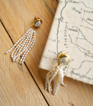 Tala Pearl Tassel Earrings