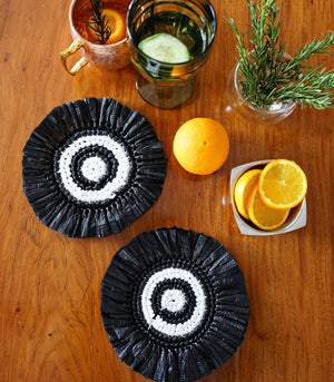 Glass Coasters - Pachuca Straw Coasters - Set Of 4