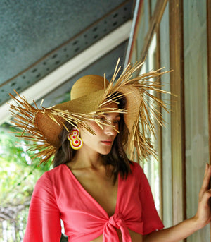 Exuma Fringed Straw Hat (Wheat)