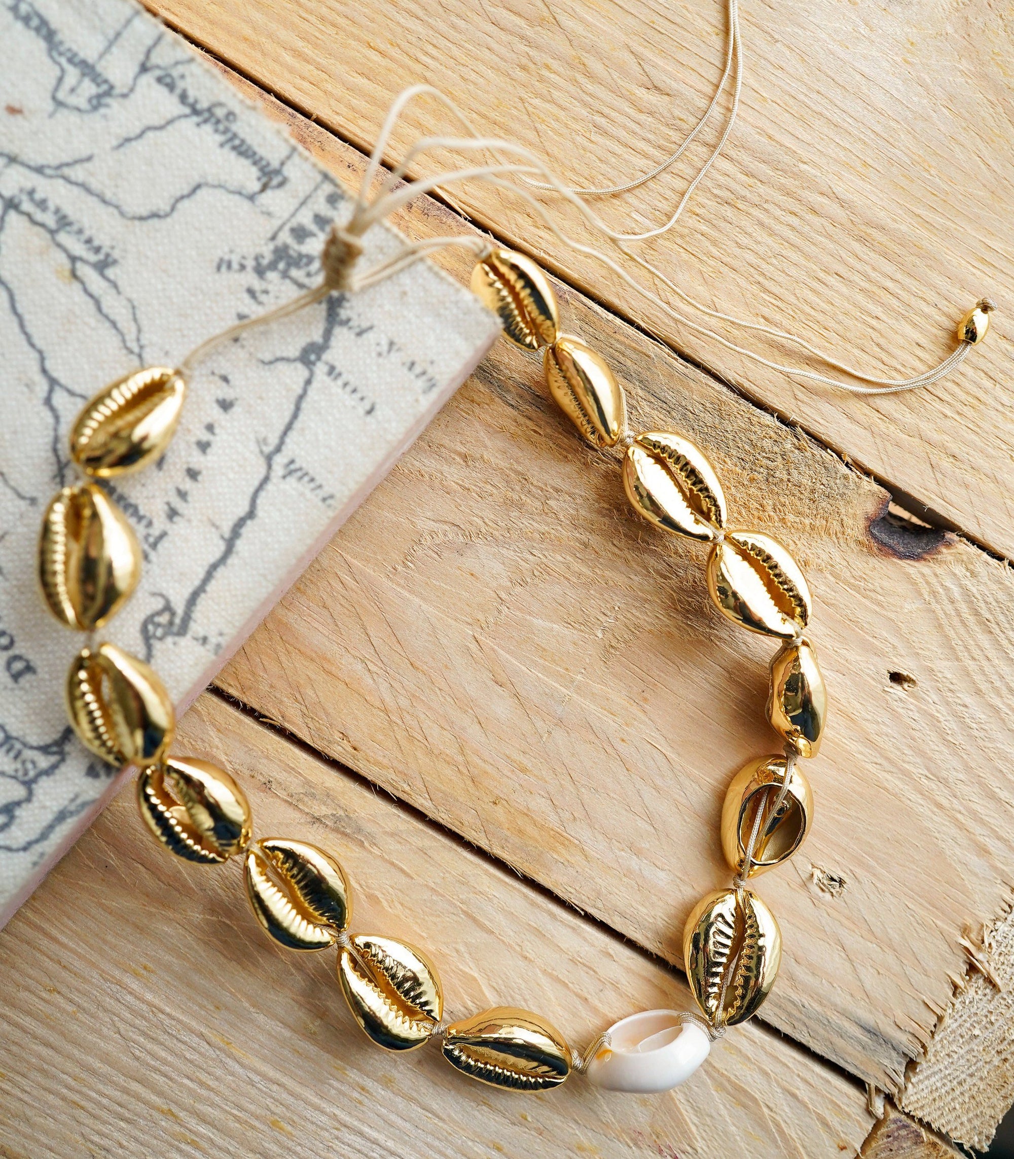 Himaya Gold-Plated Natural Cowrie Choker