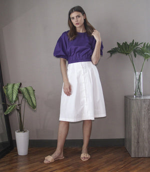 Skirt - Florence Fling Capri Button-Down Skirt (White)