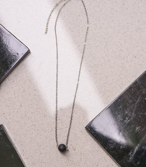 Spa & Wellness - Soul Stone Diffuser Necklace - Lava Rock Silver