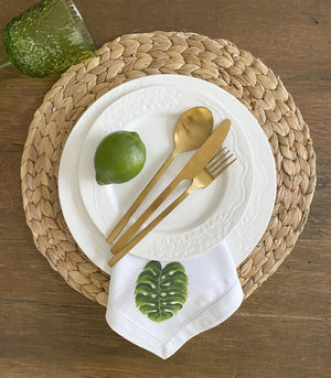 Table Napkins - Salveta Table Napkins Set Of 4 - Monstera