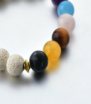 Soul Stone Diffuser Bracelet - White 7 Chakra (10mm)