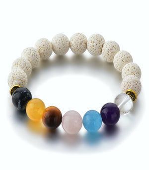 Soul Stone Diffuser Bracelet - White 7 Chakra (10mm)