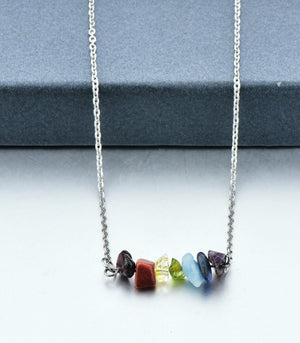 The Crystal Shop - Soul Stone Energy Bar Necklace - 7 Chakra (2 Sizes)