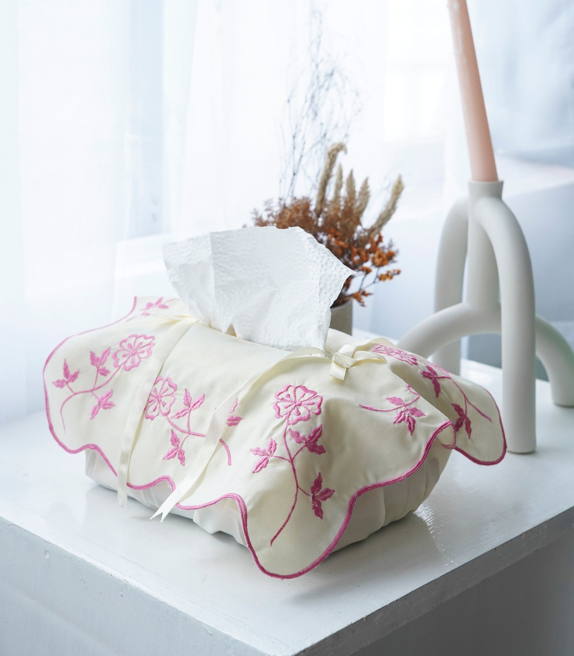 Scalloped Floral Tissue Box Holder (Rectangle) - 15 variants